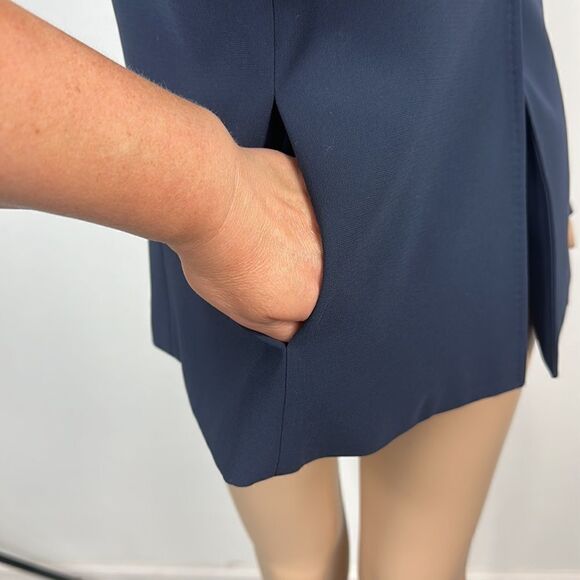 Kasper Navy Blue Collared Blazer Jacket Size 10 P - Picture 4 of 10